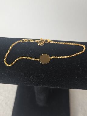 Thomas Sabo Gold Circle Pendant Necklace with Black Inlay